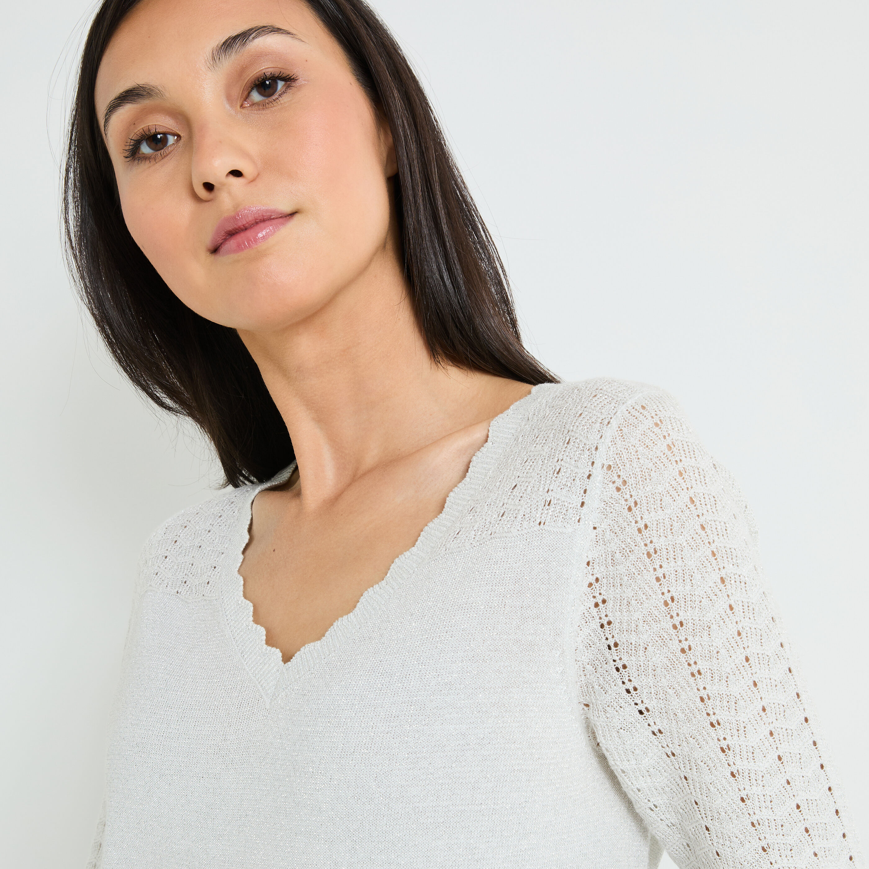 Pull manches courtes femme