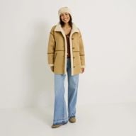 Manteau effet peau lainée