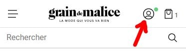 Icone compte sur mobiles et tablettes