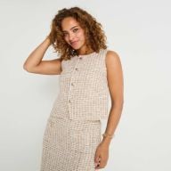Top sans manches en jacquard