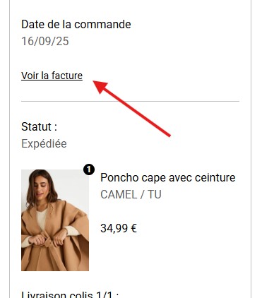 Obtenir sa facture