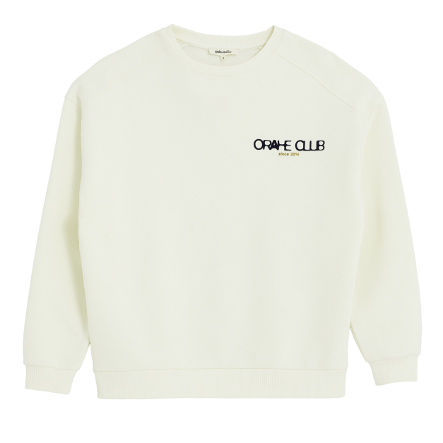Sweat coupe oversize blanc cassé