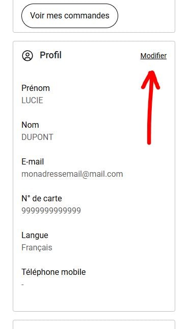Modifier son profil