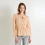 Blouse vichy à nœuds