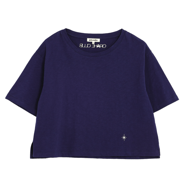 T-shirt coupe cropped marine