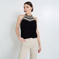 Top détails crochet